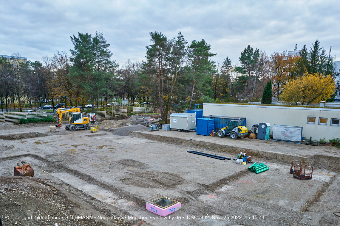25.11.2022 - Baustelle an der Quiddestraße Haus für Kinder in Neuperlach